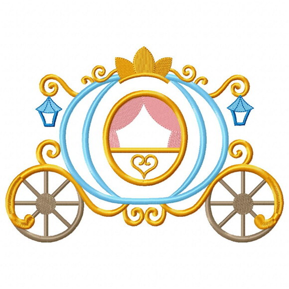 Matriz de Bordado Carruagem Princesa Aplique