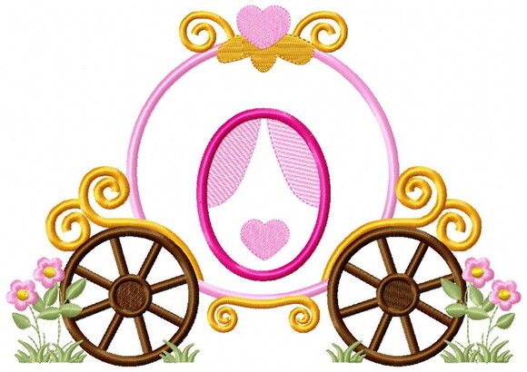Matriz de Bordado Carruagem Encantada de Princesa