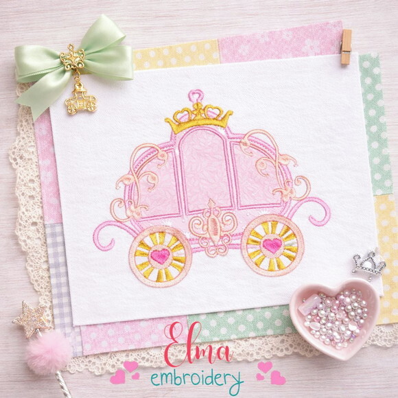 Matriz de Bordado Carruagem Princesa Luxo