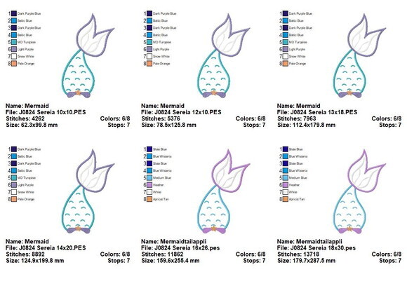 Matriz de Bordado Cauda de Sereia Aplique
