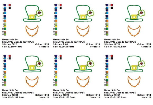 Matriz de Bordado Chapéu de Duende com Barba Aplique