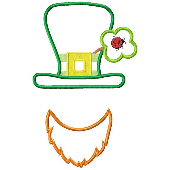 Matriz de Bordado Chapéu de Duende com Barba Aplique