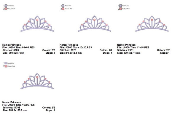 Matriz de Bordado Coroa Tiara Princesa Satin Stitch
