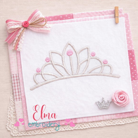 Matriz de Bordado Coroa Tiara Princesa Satin Stitch