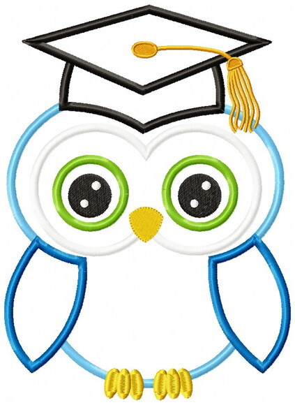 Matriz de Bordado Coruja Formatura Aplique