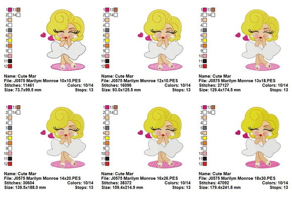 Matriz de Bordado Diva Clássica Marilyn Monroe