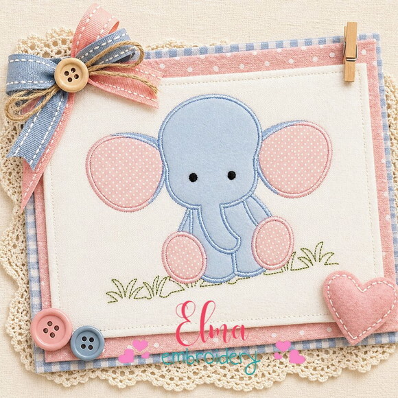 Matriz de Bordado Elefante Baby Aplique