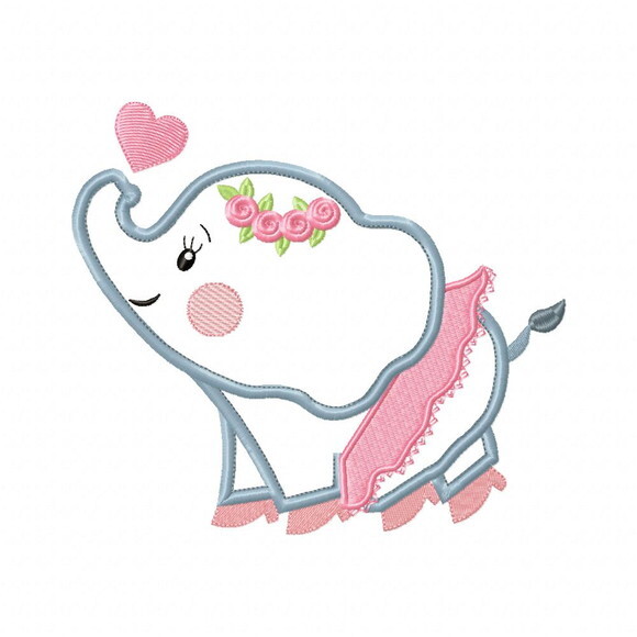 Matriz de Bordado Elefante Bailarina Aplique