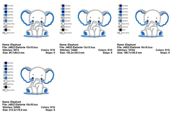 Matriz de Bordado Elefante Aplique