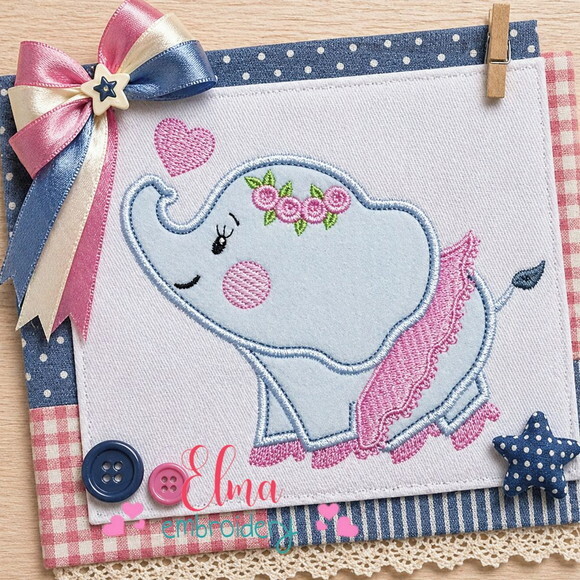 Matriz de Bordado Elefante Bailarina Aplique