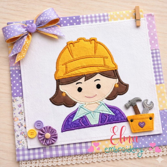 Matriz de Bordado Engenheira Infantil Aplique