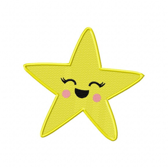 Matriz de Bordado Estrela Feliz Ponto Cheio