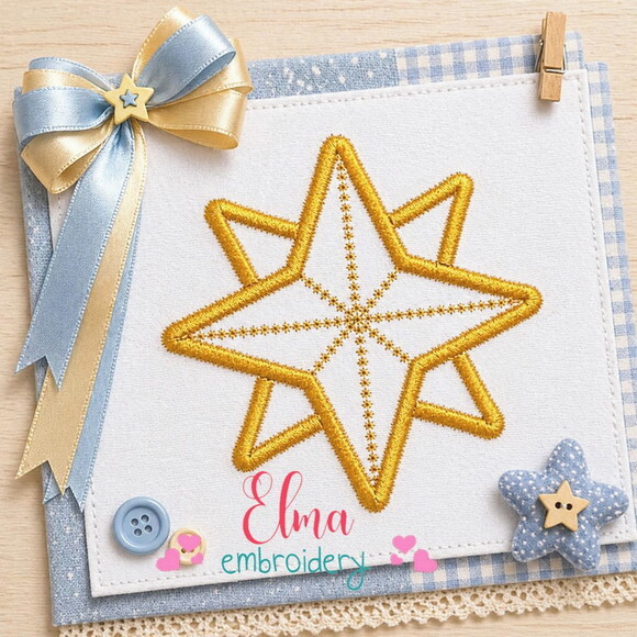 Matriz de Bordado Estrela de Natal Ponto Satin