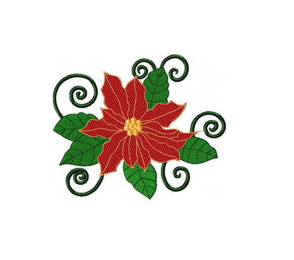 Matriz de Bordado Flor de Natal Clássica Ponto Cheio