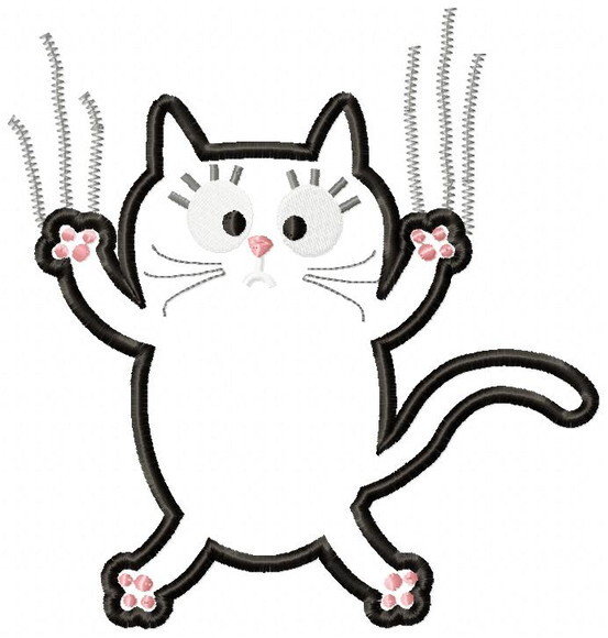 Matriz de Bordado Gato Gatinho Arranhando Aplique