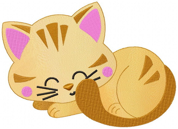Matriz de Bordado Gato Laranja Ponto Cheio