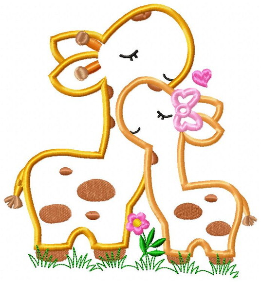 Matriz de Bordado Girafinhas Amor de Mãe