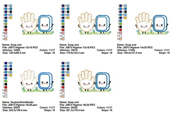 Matriz de Bordado Higiene Infantil Aplique