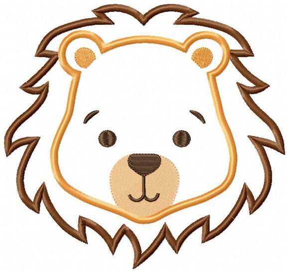 Matriz de Bordado Leãozinho Safari Fofo Aplique