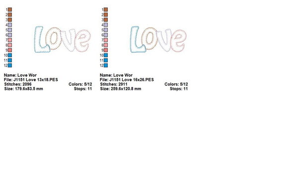 Matriz de Bordado Love Patchwork Aplique
