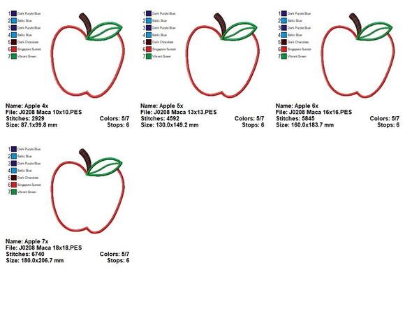 Matriz de Bordado Maçã Fofinha Aplique