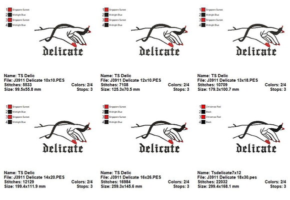 Matriz de Bordado Mão Delicate Taylor Swift