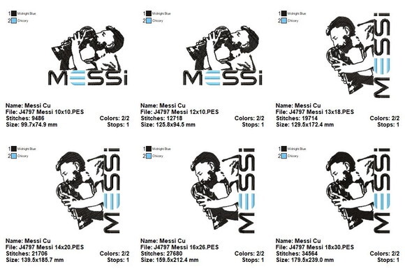 Matriz de Bordado Messi Ponto Cheio