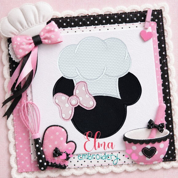 Matriz de Bordado Minnie Chef Aplique