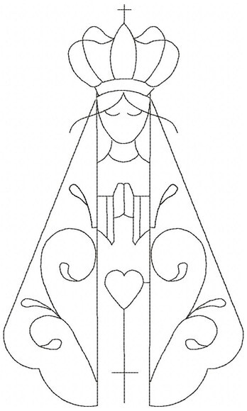 Matriz de Bordado Nossa Senhora Aparecida Redwork