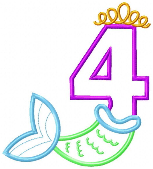 Matriz de Bordado Número 4 Sereia Encantada Aplique