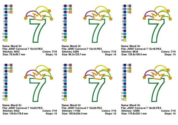 Matriz de Bordado Número 7 Encanto Carnavalesco