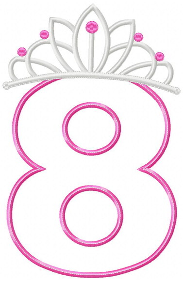 Matriz de Bordado Número 8 Tiara Princesa Aplique