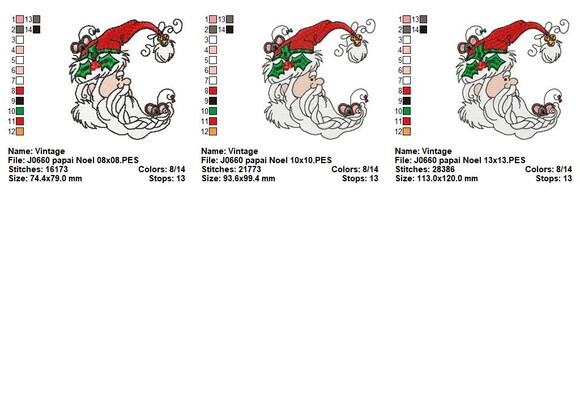 Matriz de Bordado Papai Noel Encantado Ponto Cheio