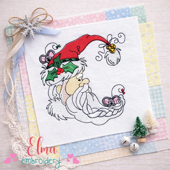 Matriz de Bordado Papai Noel Encantado Ponto Cheio