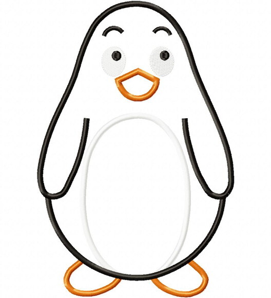 Matriz de Bordado Pinguim Aplique