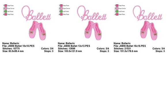 Matriz de Bordado Sapatilha Ballet Ponto Cheio