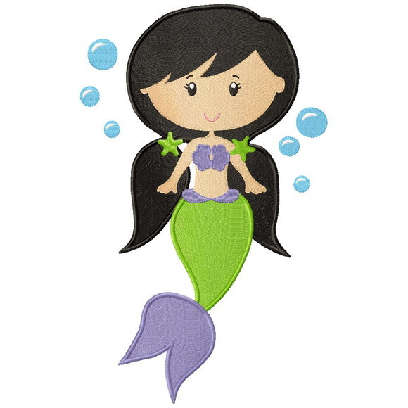 Matriz de Bordado Sereia com Bolhas Ponto Cheio