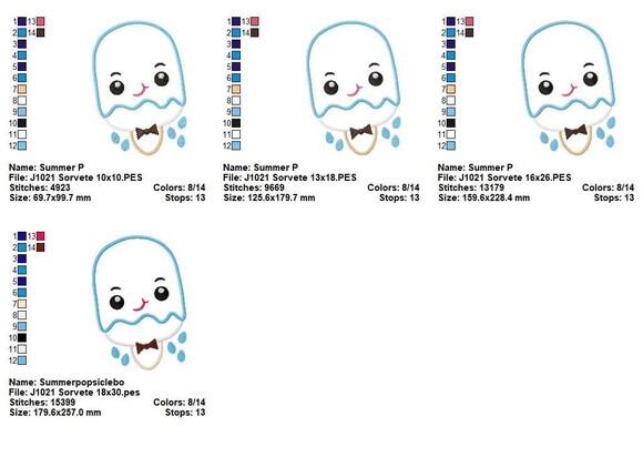 Matriz de Bordado Sorvetes Kawaii Aplique