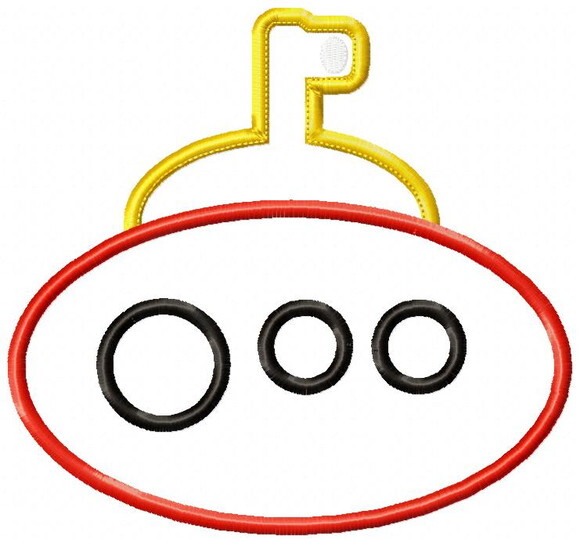 Matriz de Bordado Submarino Fofinho Aplique