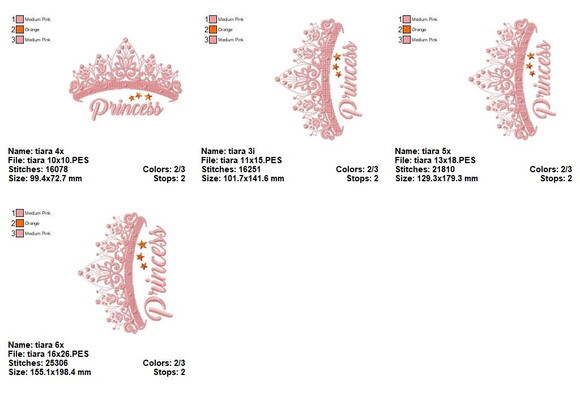 Matriz de Bordado Tiara Princess Encantadora