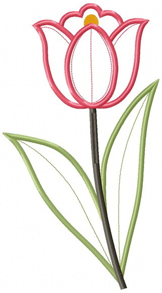 Matriz de Bordado Tulipa Encanto Floral Aplique