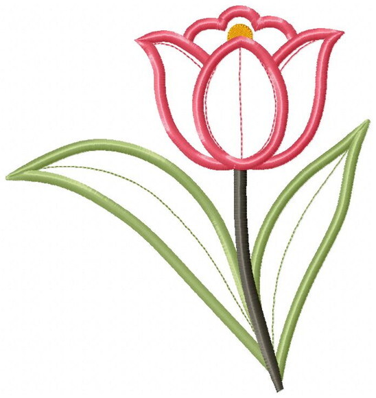 Matriz de Bordado Tulipa Encanto Floral Aplique