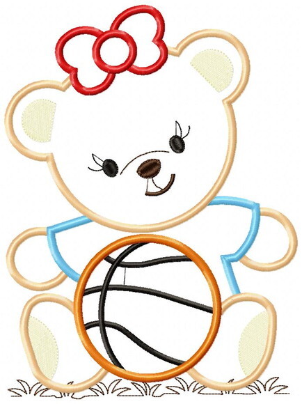 Matriz de Bordado Ursinha Ursa Basquete