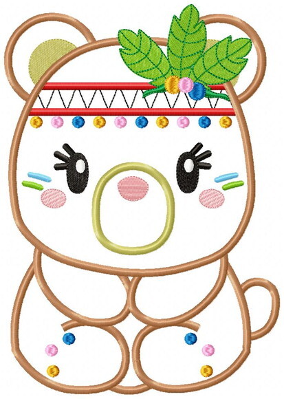 Matriz de Bordado Ursinho Boho Aplique