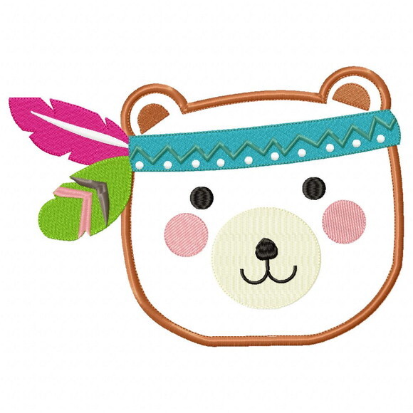 Matriz de Bordado Urso Ursinhos Boho Aplique