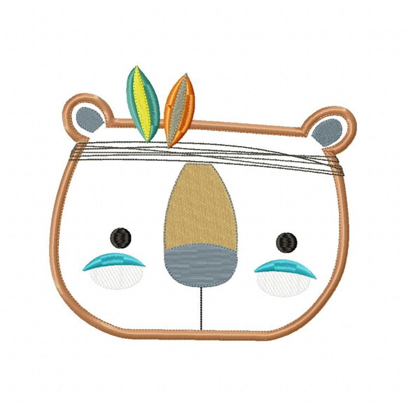 Matriz de Bordado Urso Ursinhos Boho Aplique
