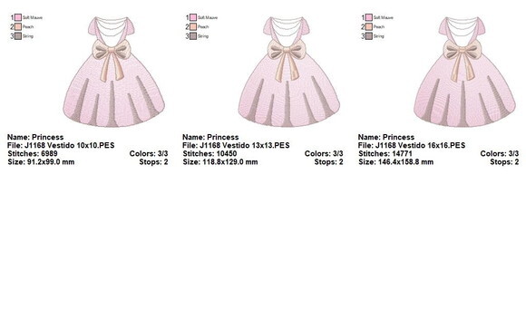 Matriz de Bordado Vestido Infantil com Laço Sketch