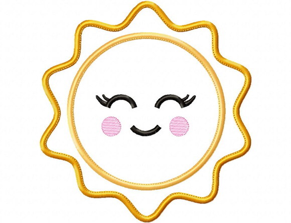 Matriz de Bordado Sol Sorridente Aplique