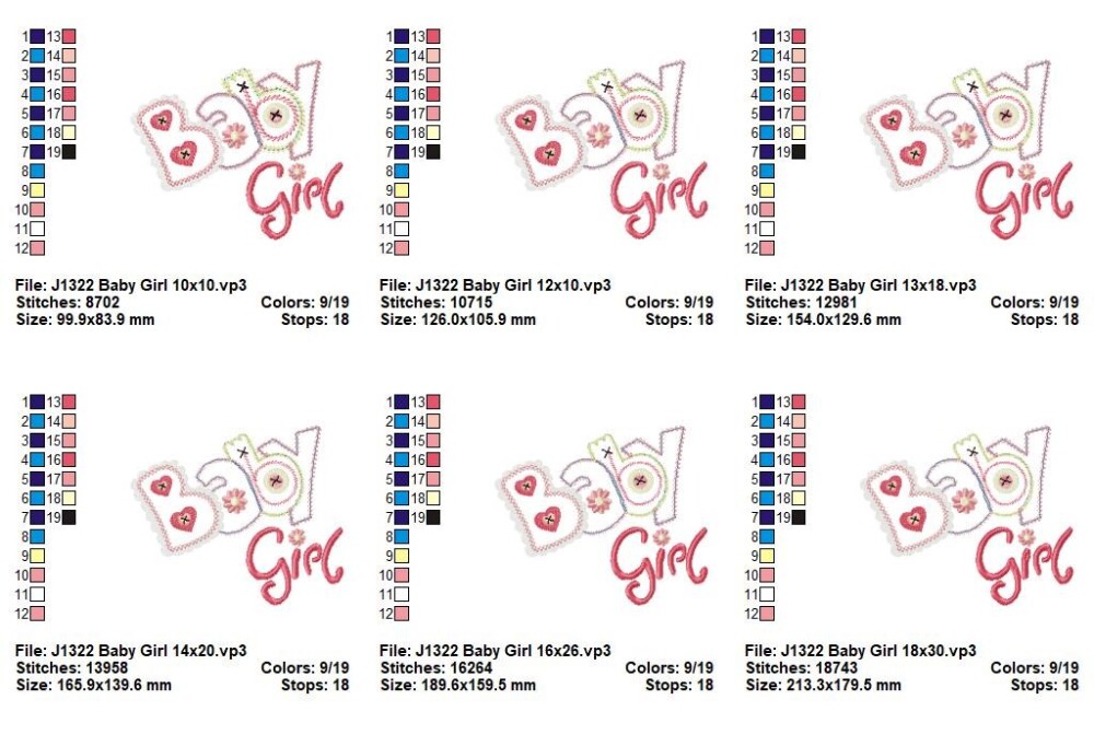 Matriz de Bordado Baby Girl Aplique