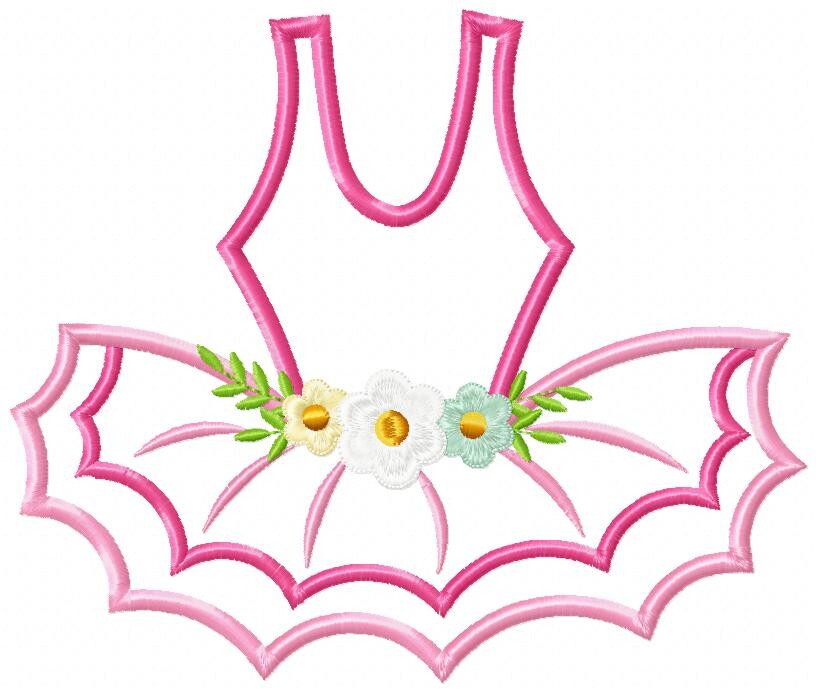 Matriz de Bordado Vestido Bailarina Delicada Aplique